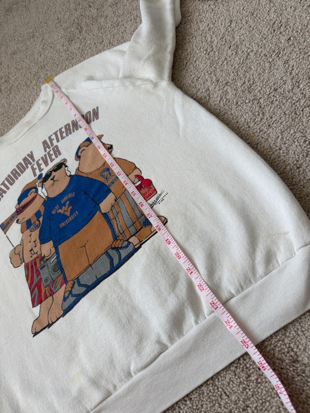 Vintage WVU Mountaineers College Football Graphic Novelty Crewneck Sweatshirt - Picture 8 of 8